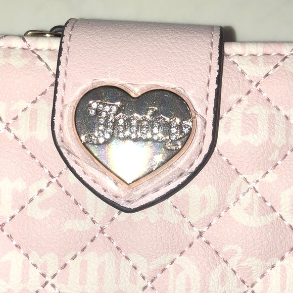 Juicy Couture Quilted Powder Blush Tonal Love Your Couture Tab Card Wallet NWT - Picture 5 of 16